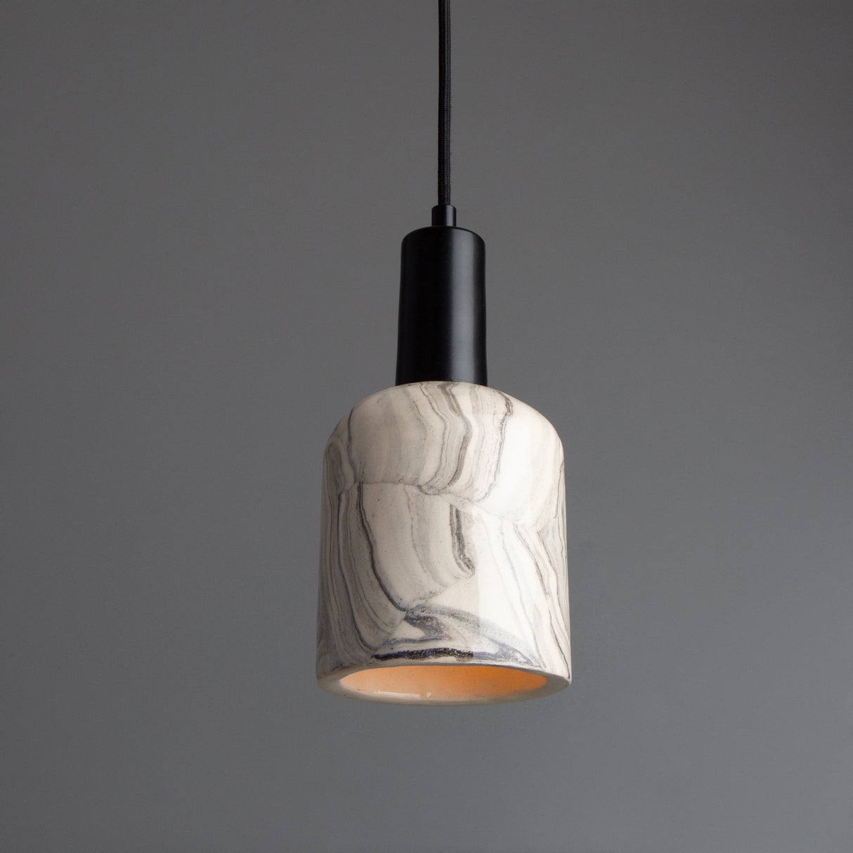 Marbled Osier Pendant in Antique Brass Finish