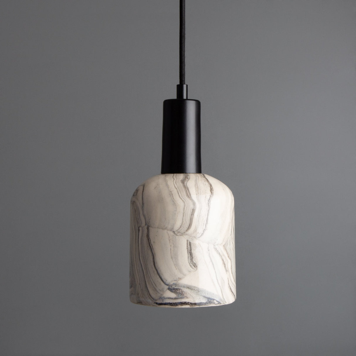 Marbled Osier Pendant in Antique Brass Finish