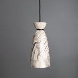 Marbled Elegance Pendant Light - Antique Brass Finish