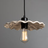 Marbled Ceramic Ripple Pendant in Antique Brass Finish