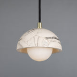 Marbled Ferox Pendant Light - Antique Brass and Ceramic Finish