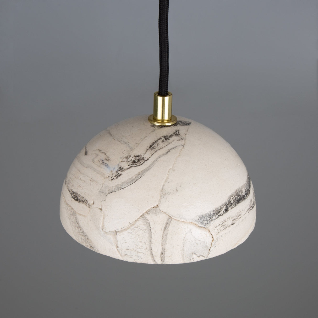 Marbled Ferox Pendant Light - Antique Brass and Ceramic Finish