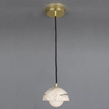 Marbled Ferox Pendant Light - Antique Brass and Ceramic Finish