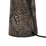 Cassia Table Lamp - Textured Black Clay and Antique Brass Finish