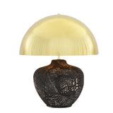 Chic Lawson Table Lamp - Black Clay and Antique Brass Touch