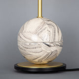 Zapp Marbled Ceramic and Brass Table Lamp with Glass Globe