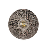 Bog Oak Wall Sconce in Black Clay with Antique Brass Accents