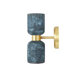 Blue Earth and Antique Brass Sakura Blossom Wall Light