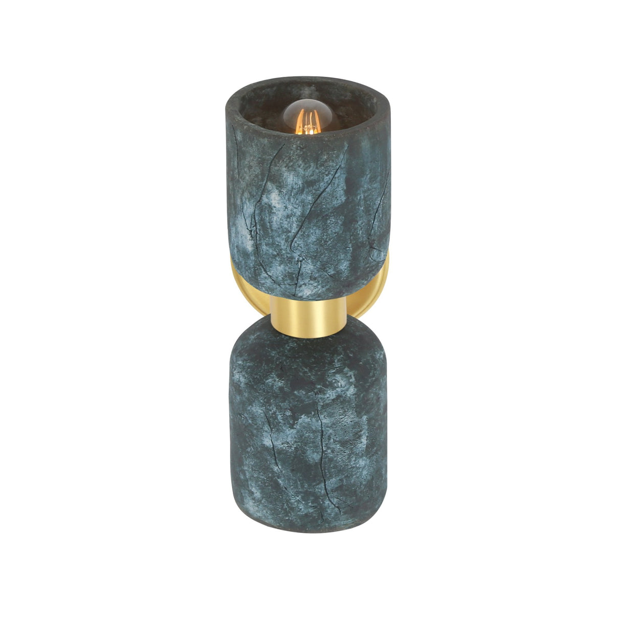 Blue Earth and Antique Brass Sakura Blossom Wall Light