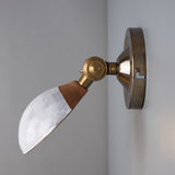 Terracotta & White Coco Sconce with Antique Brass Finish