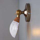 Terracotta & White Coco Sconce with Antique Brass Finish