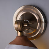 Terracotta & White Coco Sconce with Antique Brass Finish