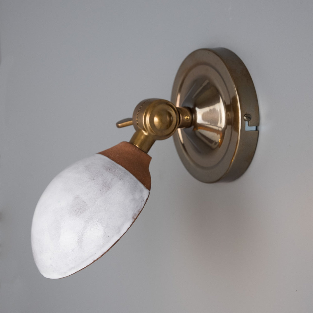 Terracotta & White Coco Sconce with Antique Brass Finish