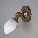Terracotta & White Coco Sconce with Antique Brass Finish