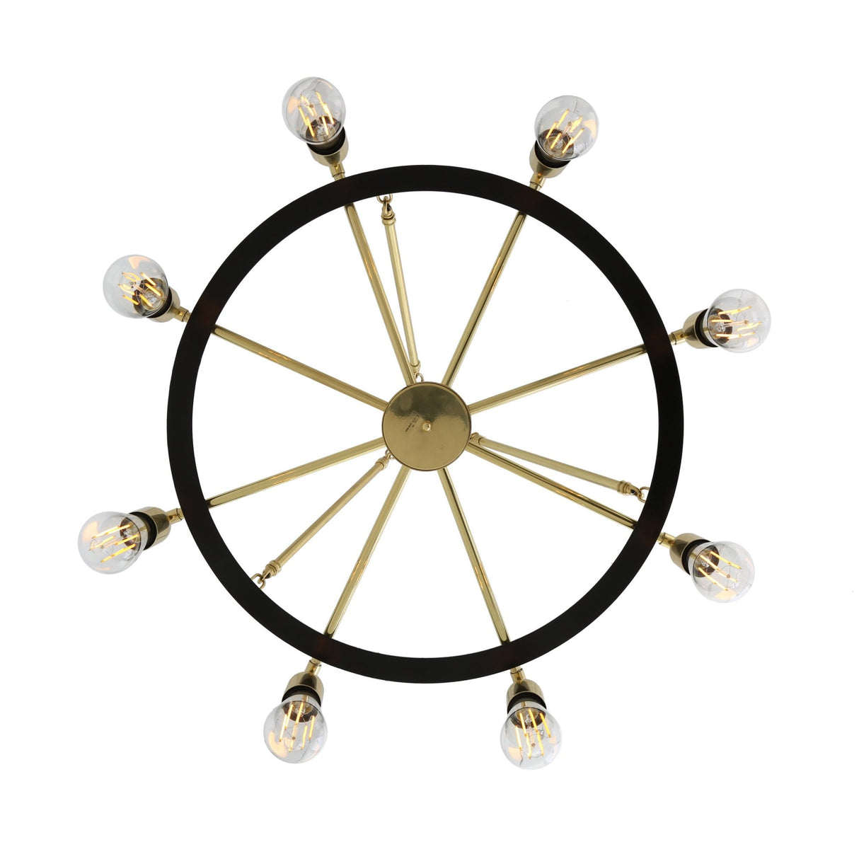 Elegant Duleek Chandelier in Antique Brass with Matte Black Accents