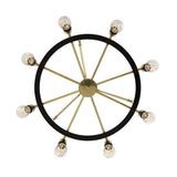Elegant Duleek Chandelier in Antique Brass with Matte Black Accents