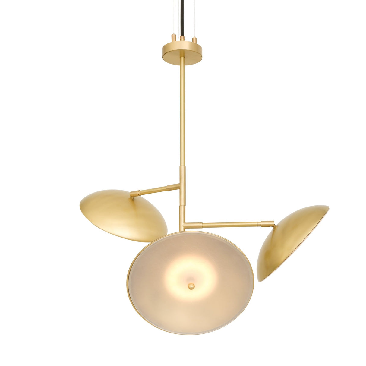 Oola 3 Arm Vintage Brass Chandelier