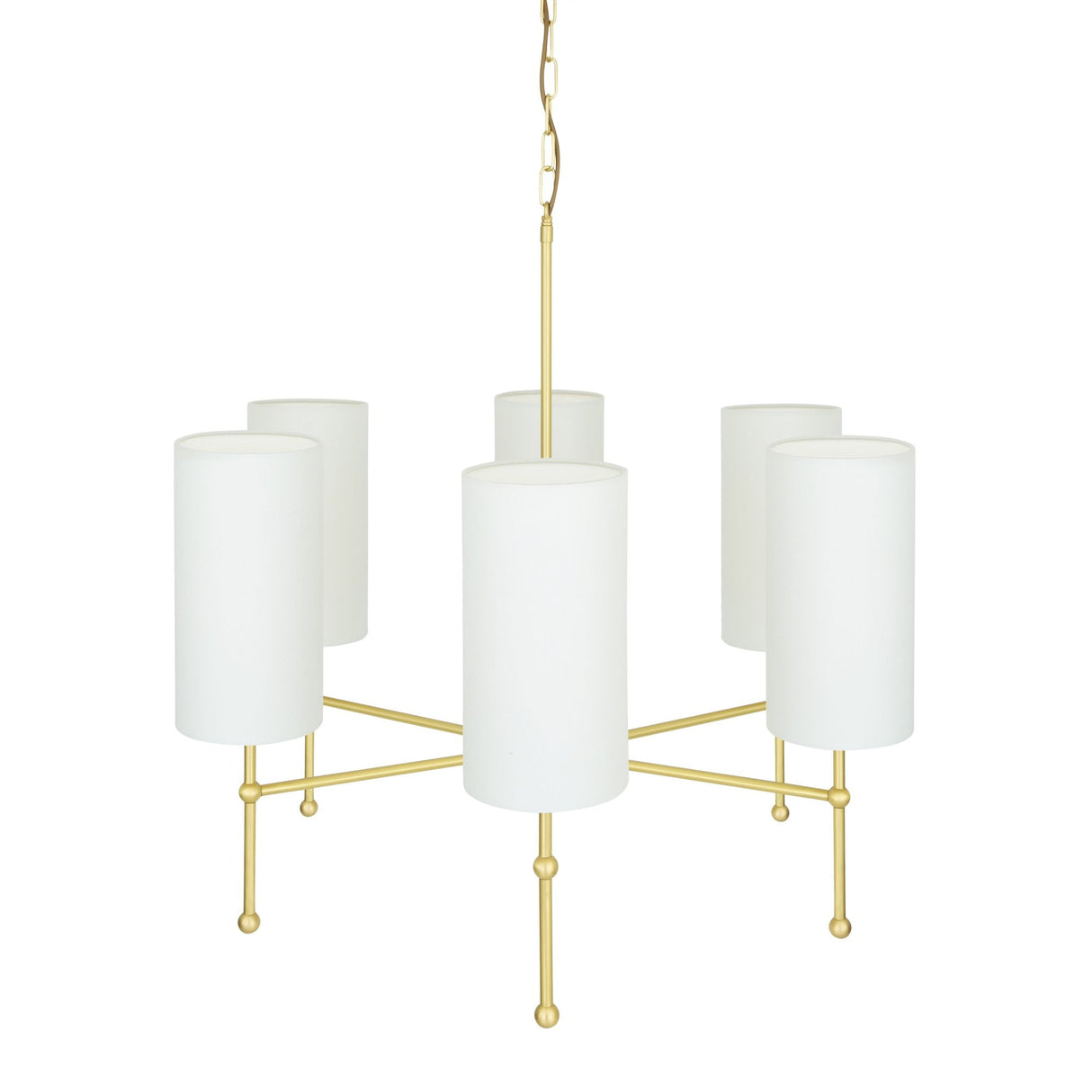 Arizona Antique Brass Modern 6-Arm Chandelier