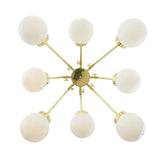 Antique Brass Boho Chandelier with Eight Clear Glass Arms