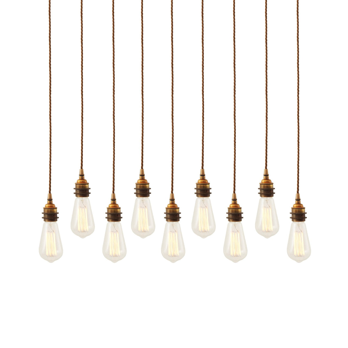 Antique Brass Lome 9-Light Pendant Cluster Fixture