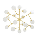 Mid-Century Modern Brass and Glass Globe Chandelier