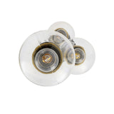 Agusta Artisan Trio Pendant, Antique Brass & Clear Glass