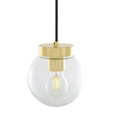 Agusta Artisan Trio Pendant, Antique Brass & Clear Glass