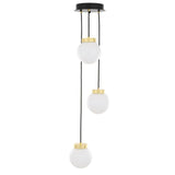 Agusta Artisan Trio Pendant, Antique Brass & Clear Glass