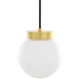 Agusta 5-Light Chandelier in Antique Brass with Clear Glass Globes