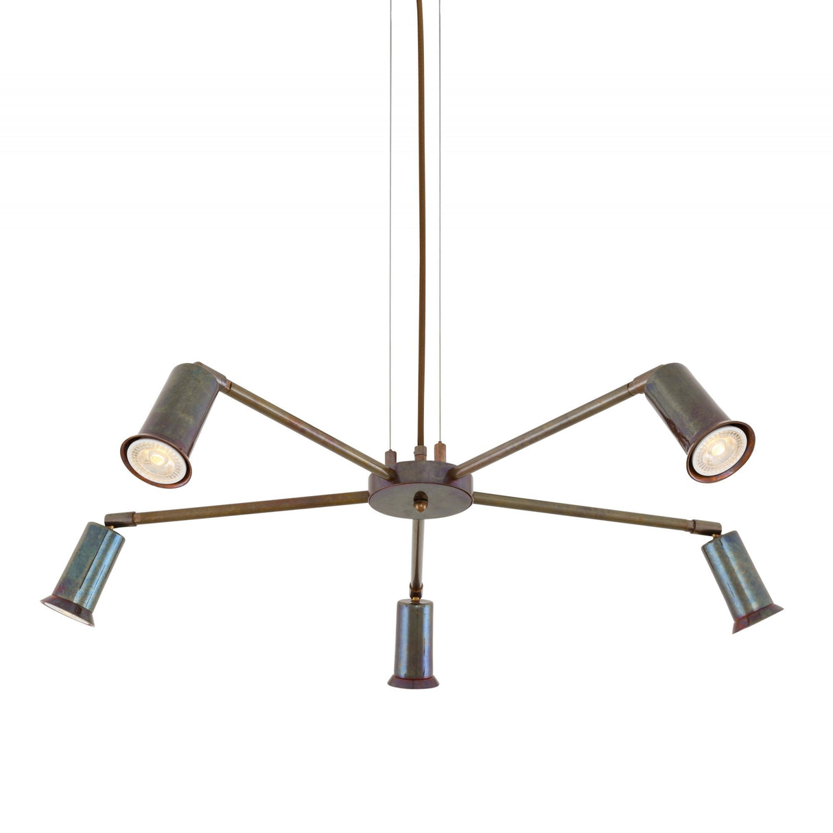 Jasper Contemporary Brass Chandelier with Adjustable Arms