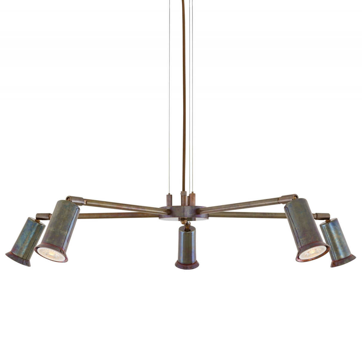 Jasper Contemporary Brass Chandelier with Adjustable Arms
