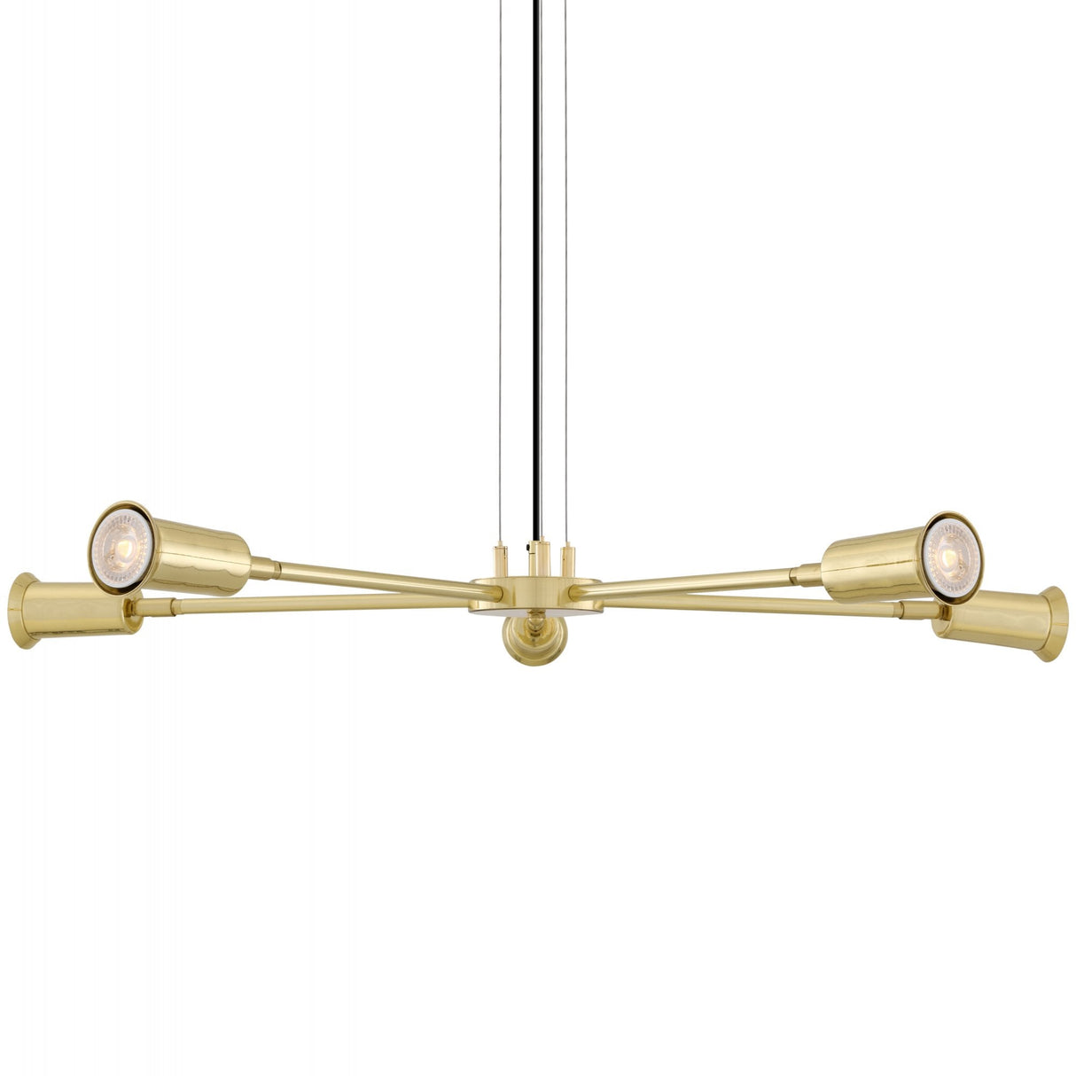 Jasper Contemporary Brass Chandelier with Adjustable Arms