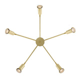 Jasper Contemporary Brass Chandelier with Adjustable Arms
