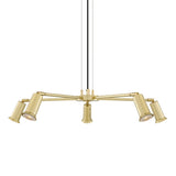 Jasper Contemporary Brass Chandelier with Adjustable Arms