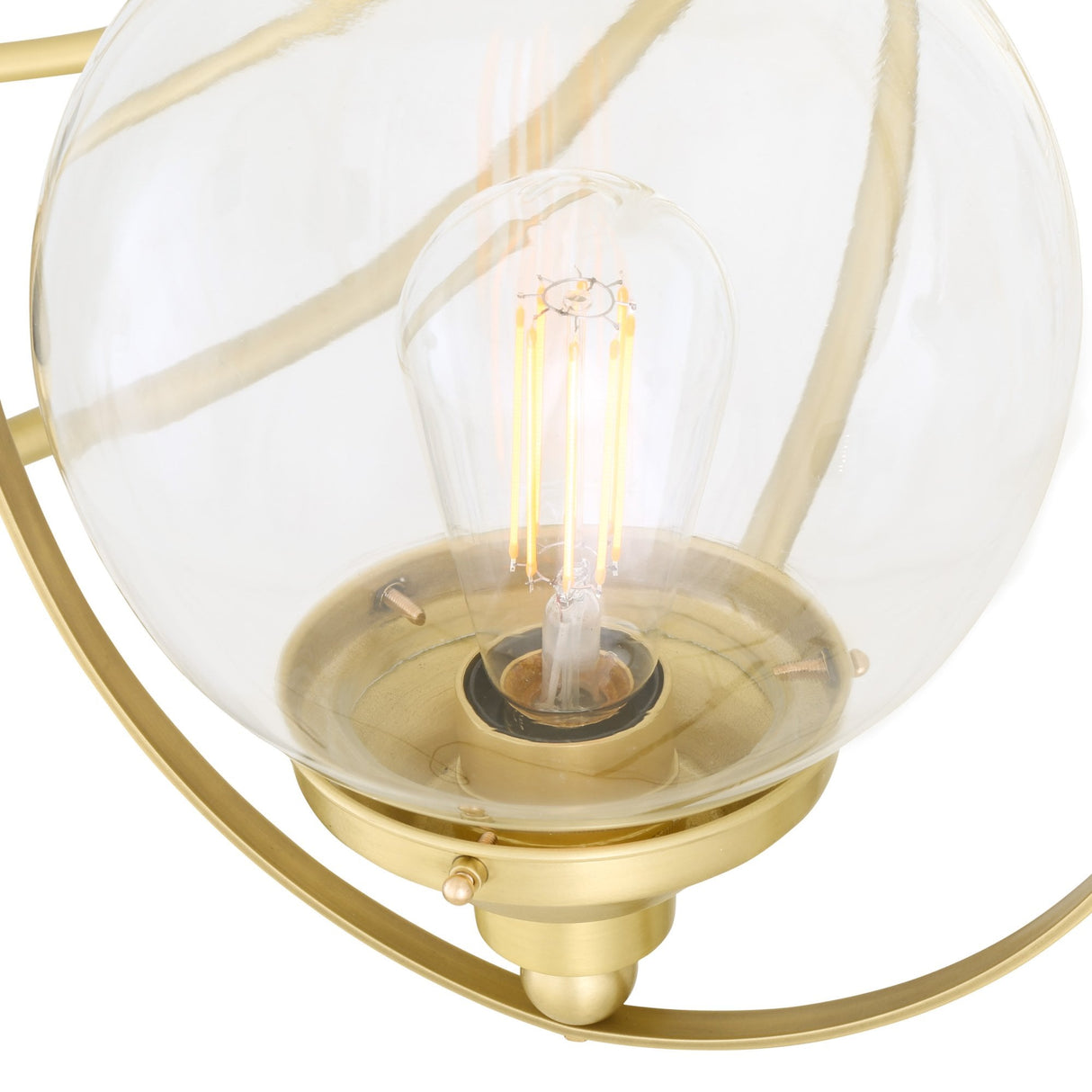 Wilmot Globe Chandelier in Antique Brass and Clear Glass