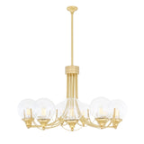 Wilmot Globe Chandelier in Antique Brass and Clear Glass