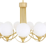 Wilmot Globe Chandelier in Antique Brass and Clear Glass