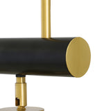 Watson Linear Pendant: Matt Black & Satin Brass Spotlight Chandelier