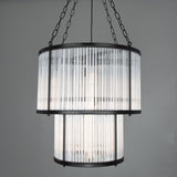 Elegant Two-Tier Caledon Chandelier in Matte Black