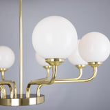 Branford Mid-Century Modern Chandelier in Antique Brass