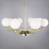 Branford Mid-Century Modern Chandelier in Antique Brass