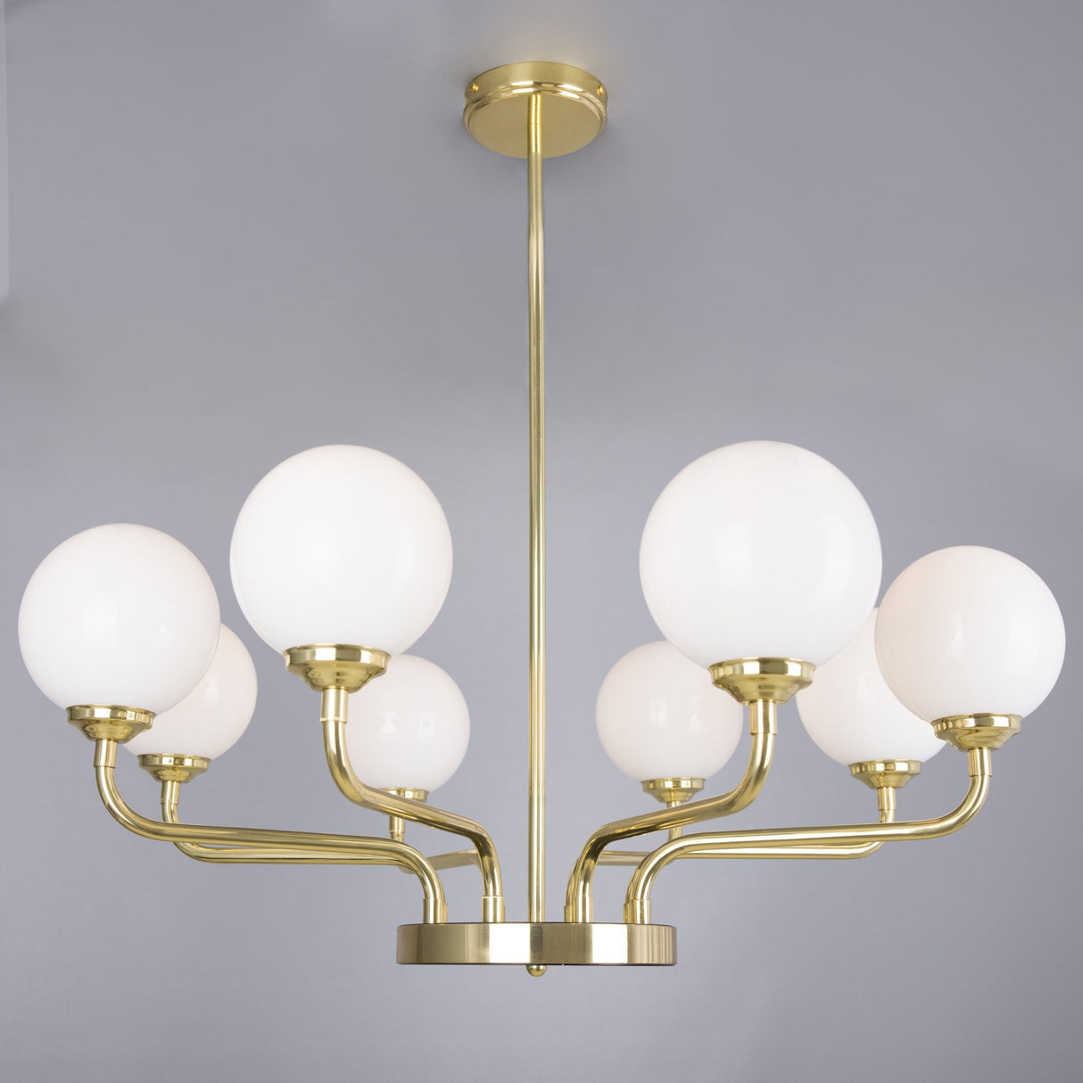 Branford Mid-Century Modern Chandelier in Antique Brass