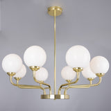Branford Mid-Century Modern Chandelier in Antique Brass
