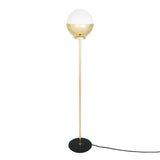 Antique Brass and Matt Black Florence Floor Lamp with Dome Shade