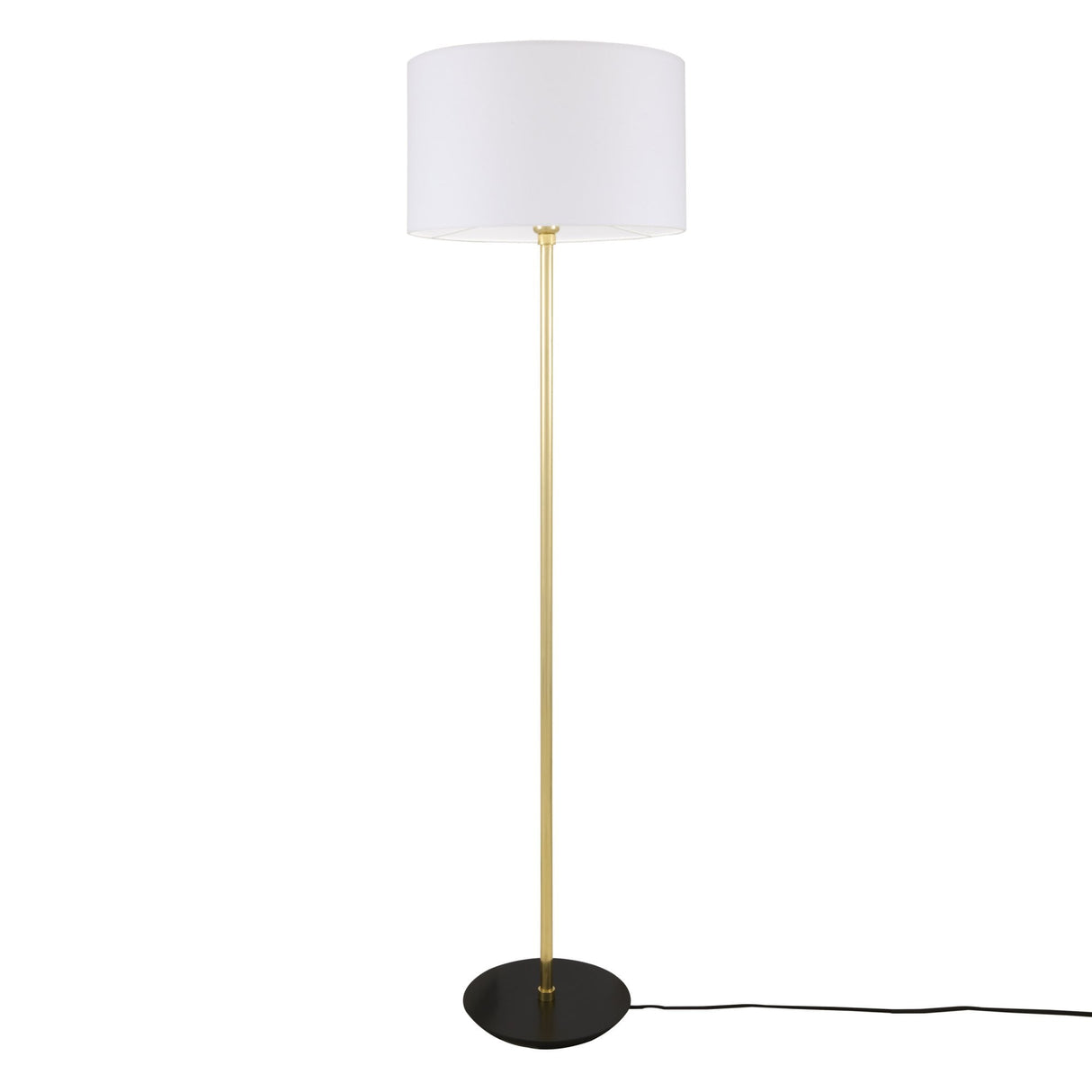 Elegant Floor Lamp with Antique Brass and Matte Black Base