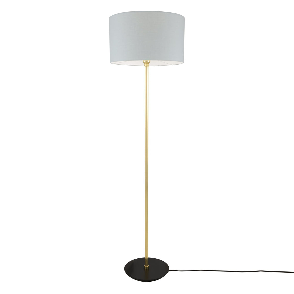 Elegant Floor Lamp with Antique Brass and Matte Black Base