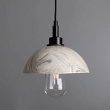Kingii Marbled Dome Pendant in Antique Brass Finish