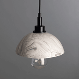 Kingii Marbled Dome Pendant in Antique Brass Finish