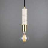Figo Marbled Pendant Light - Antique Brass Finish