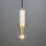 Figo Marbled Pendant Light - Antique Brass Finish